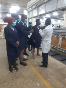 DIT mwanza student on students exchange visit to TKNP textile industry exposure visit