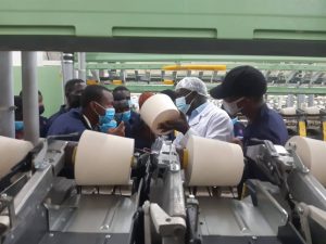 DIT mwanza student on students exchange visit to TKNP textile industry exposure visit